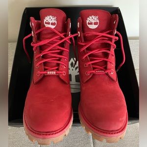Timberland Premium 6 Inch Waterproof Boots - Dark Red Nubuck - Limited Edition